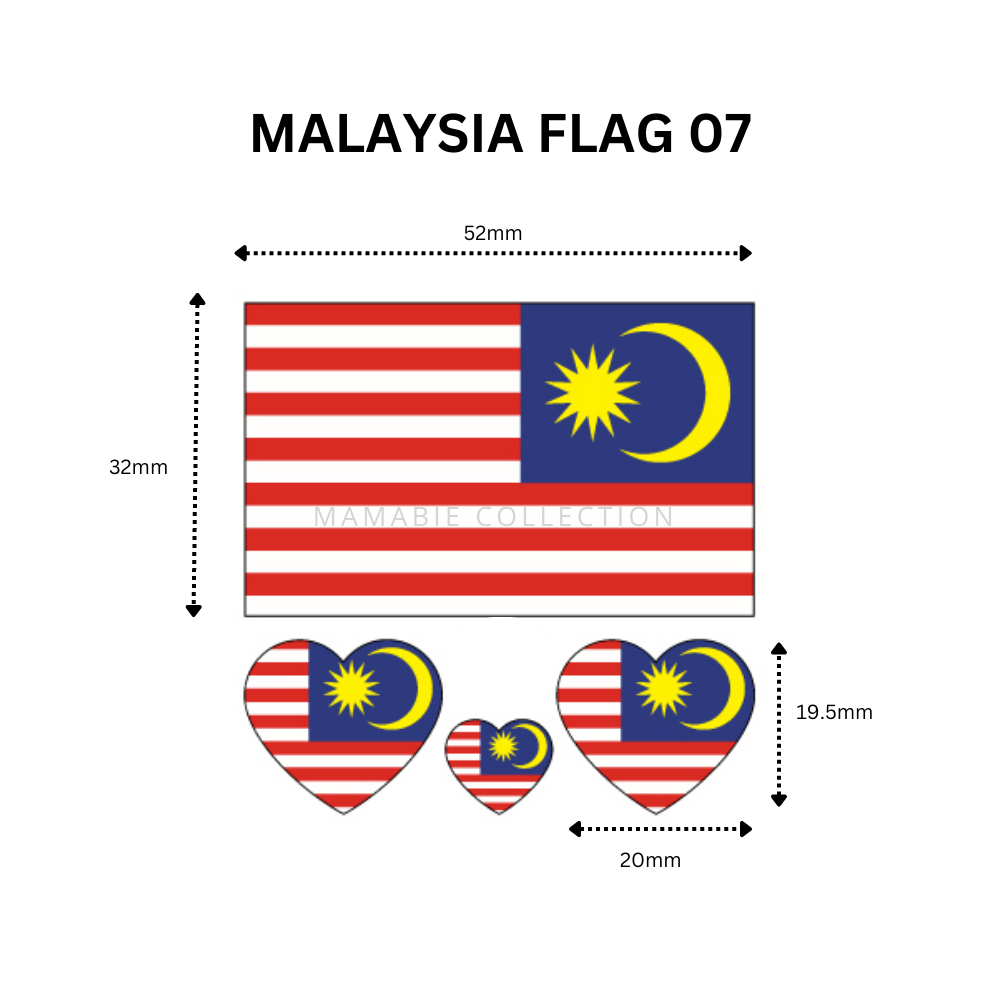 Sticker Pipi Tattoo Tahan Lama Merdeka Malaysia Negeri Tadika Sekolah Palestin Bendera Face 1953