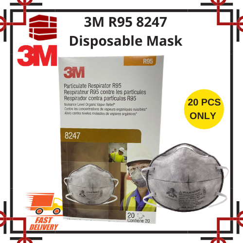 3M 8247 PARTICULATE RESPIRATOR R95 Respirator Nuisance Level Organic ...