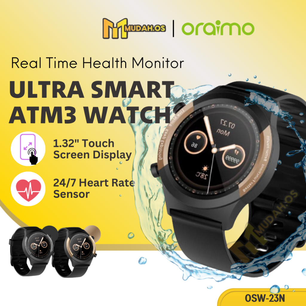ORAIMO Bluetooth Round Smartwatch For Sports Running OSW23N Waterproof Smart Watch Blood