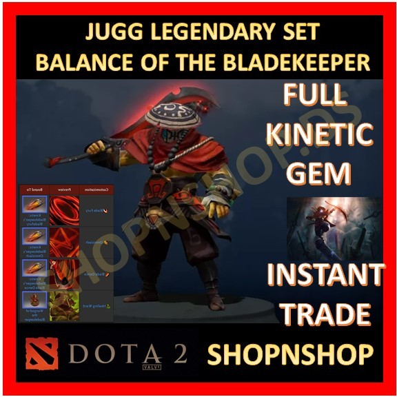 DOTA 2 Juggernaut (JUGG) Balance of the Bladekeeper "Full Gem" Set Legendary Bundle