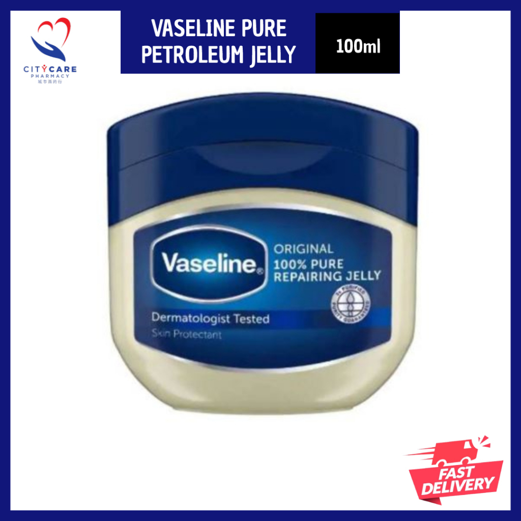 EXP 03/11/2025 VASELINE PURE PETROLEUM JELLY 100ML [ DRY, ITCHY SKIN l