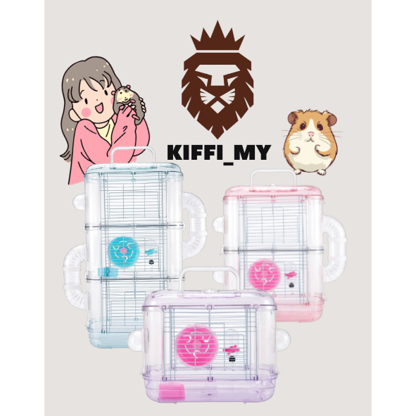 Mini Compact Hamster Habitat Reference: Portable Transparent Compact Hamster Cage With Exercise Wheel Water