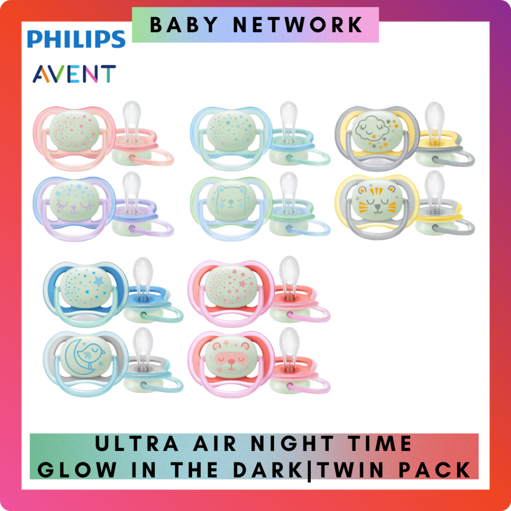 Philips Avent Ultra Air Night Time Glow In Dark Baby Soother Pacifier 0 ...