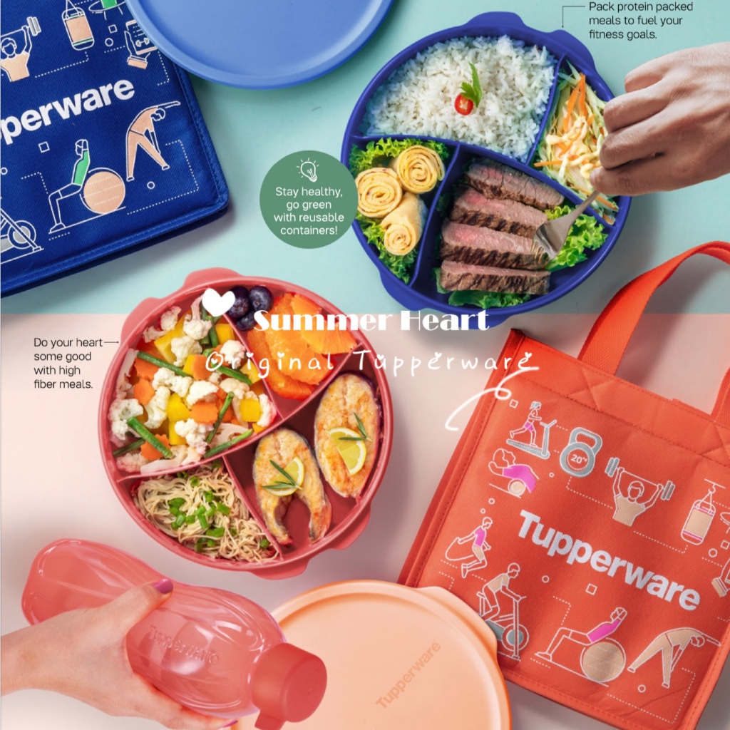 Tupperware Duo Lunchcraft - Eco Bottle 750ml / Divided Lunch Bowl 830ml