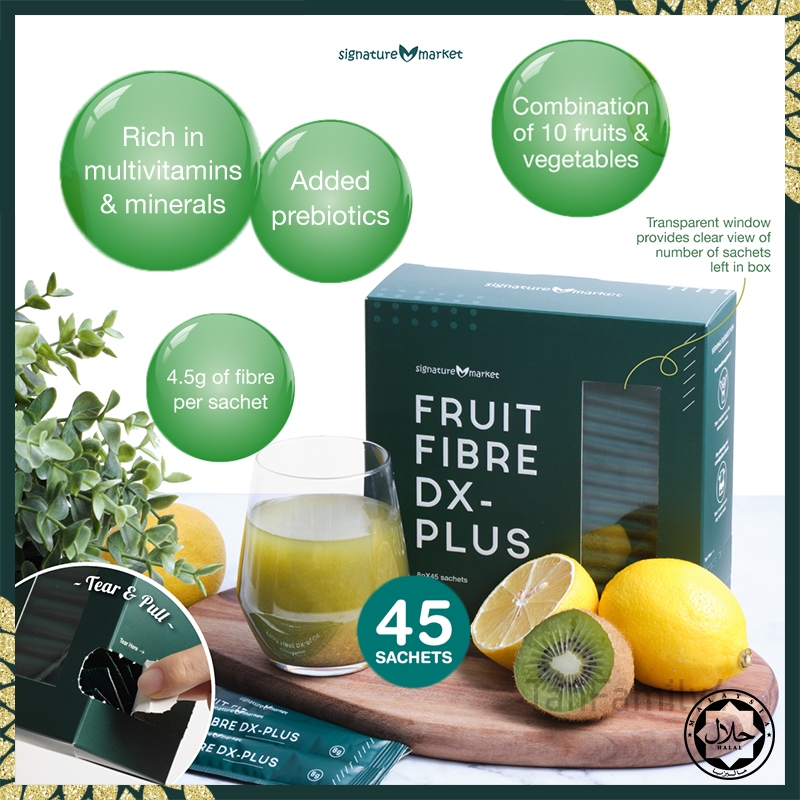 Signature Market Fruit Fibre DXPlus (45 Sachets x 8g) Detox Digestion