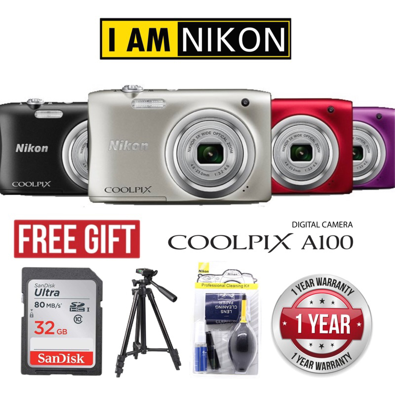 Nikon Coolpix A100 20MP 5X Optical Lens original compact camera Point