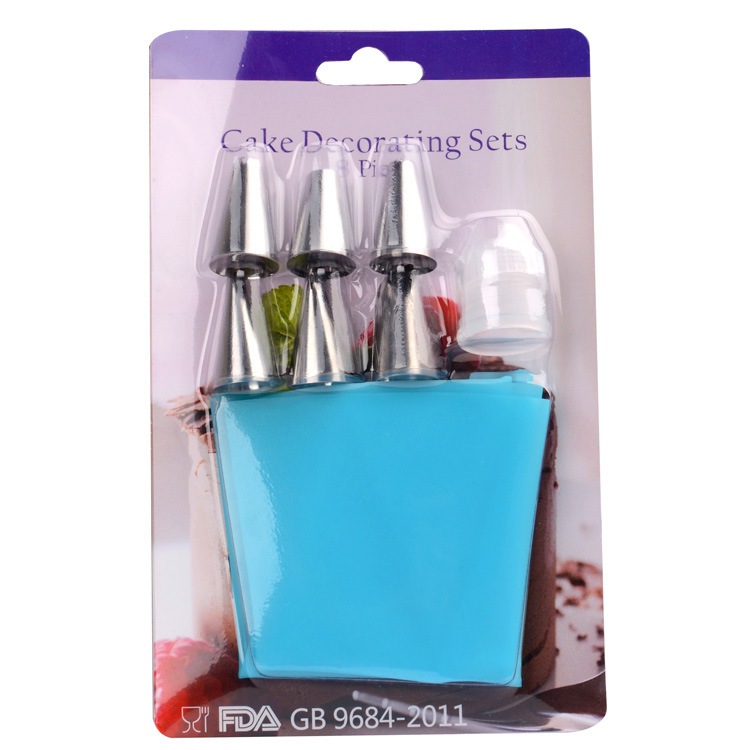 6pcs Stainless Steel Nozzle Silicone Piping Bag Icing Piping Nozzle ...