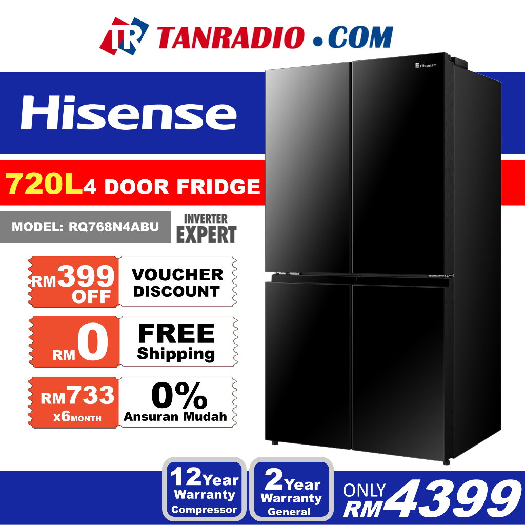 Hisense 720L Multi 4 Door Side By Side Inverter Refrigerator Fridge