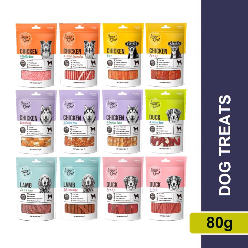 Jerky Time Dog Treats 80g Dog Snack (Chicken Jerky, Beef Jerky