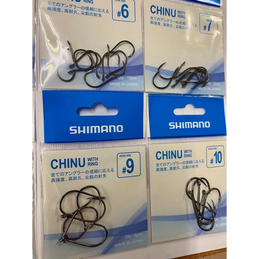 Owner Ring Hook Chinu Standard #6 Fishing Hook With Soft Yellow Keeper, Large Eye For Easy Split Ring Replacement