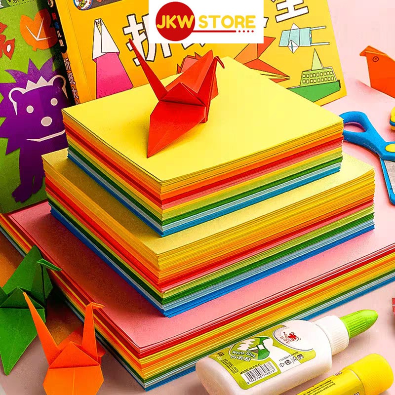 Origami Craft Color Paper Square Folded Handcraft Papercraft Kertas ...