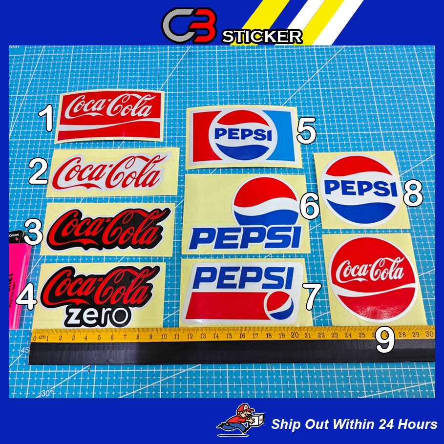 Sticker Coca Cola Coke Pepsi Sticker Cutting Overlap Pantul Cahaya ...