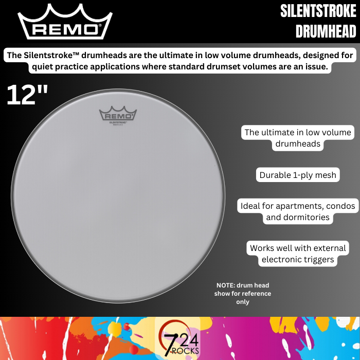 Remo drum heads Remo SN001200 Batter Silentstroke Drum Head 12Inch