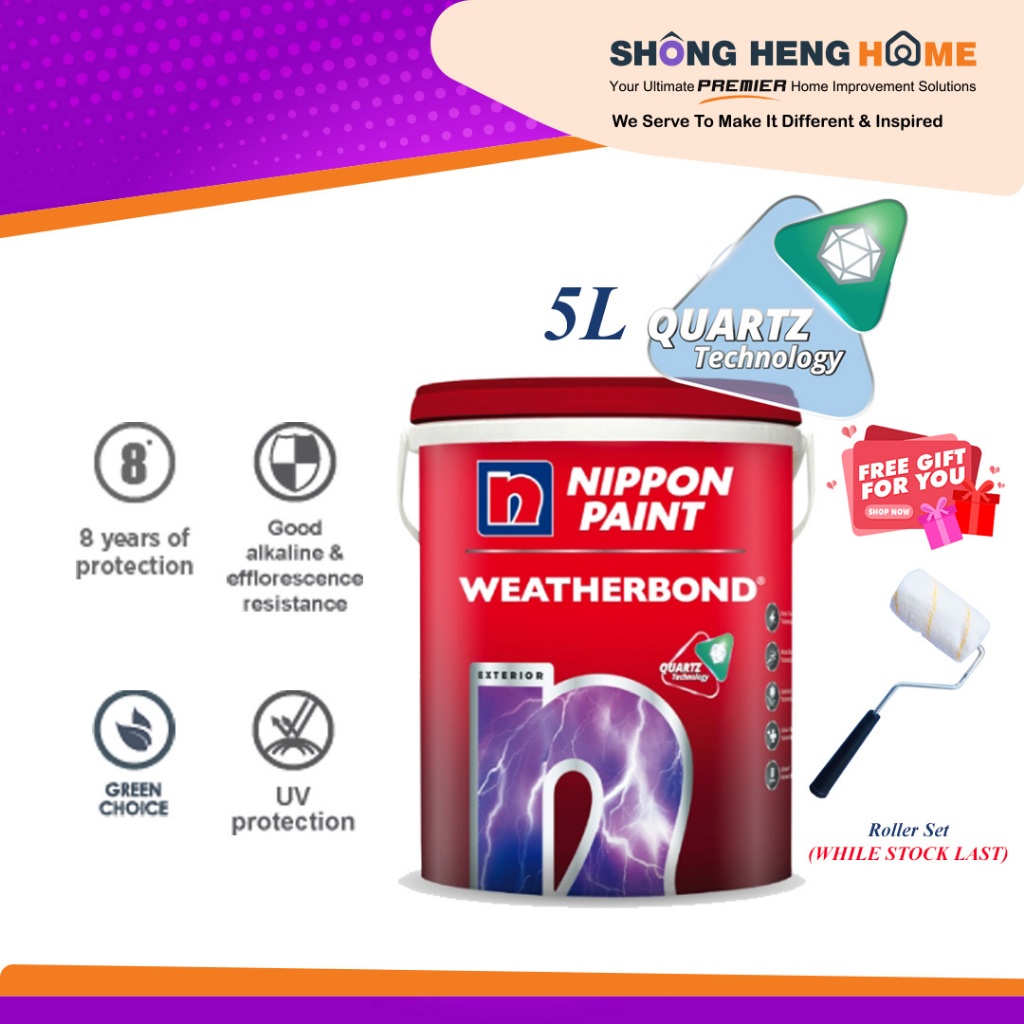 5L Nippon Paint Weatherbond (WB) with Quartz Technology Color