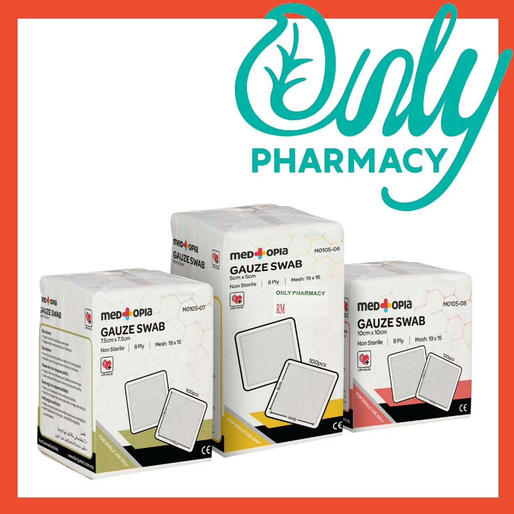 Medtopia Gauze Swabs Woundcare Cotton 8 Ply Gauze Swabs Mesh (Non ...