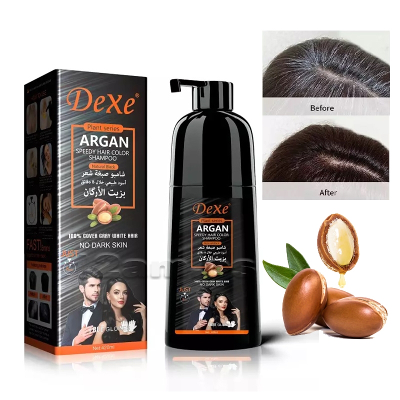 Dexe Argan Speedy Hair Dye Color Shampoo/Cinema Black Hair Color