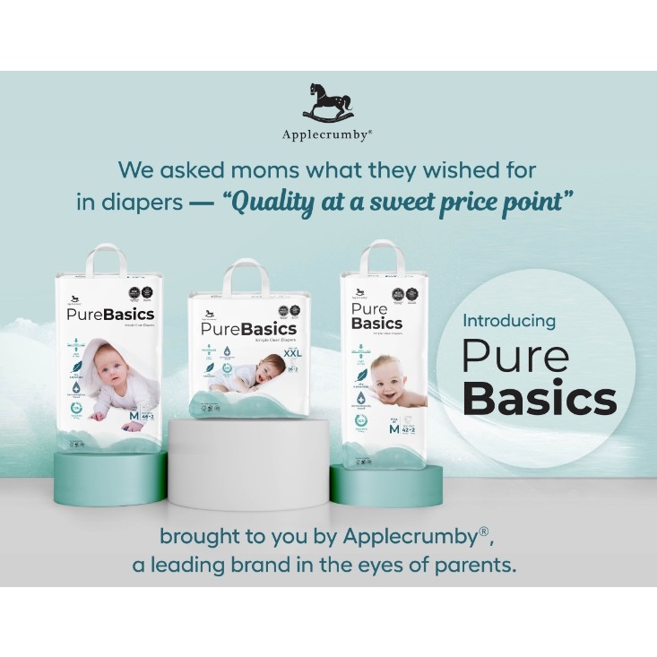 Applecrumby™ Pure Basics Baby Diapers | Shopee Malaysia