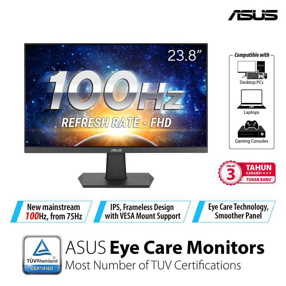 ASUS VA24EHF Eye Care Gaming Monitor – 24-inch (23.8-inch viewable ...