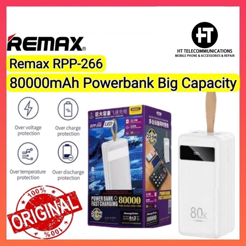 REMAX RPP-266 80000mAh Powerbank PD Powerbank Type C Output Type C ...
