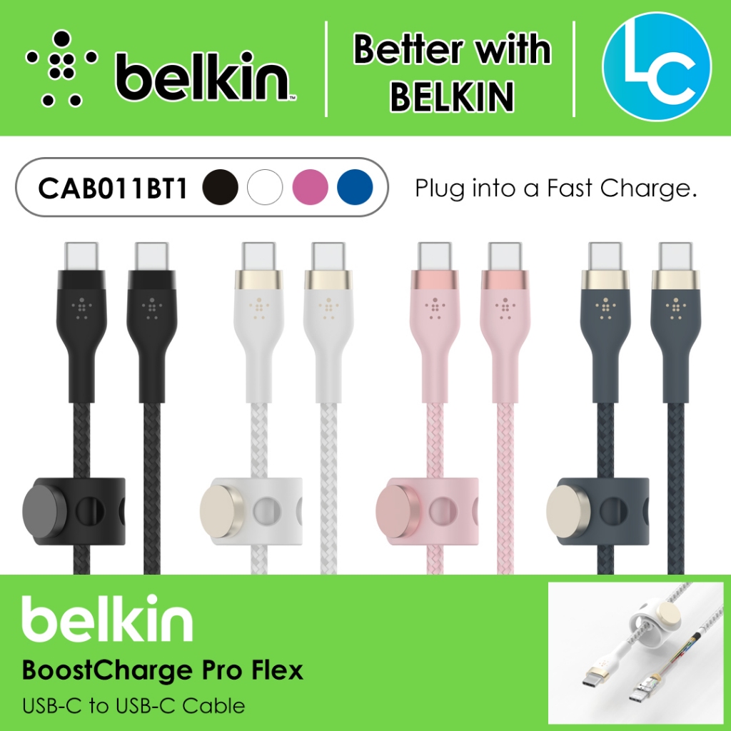 Belkin CAB011bt BoostCharge Pro Flex UltraFlexible Silicone USBC to