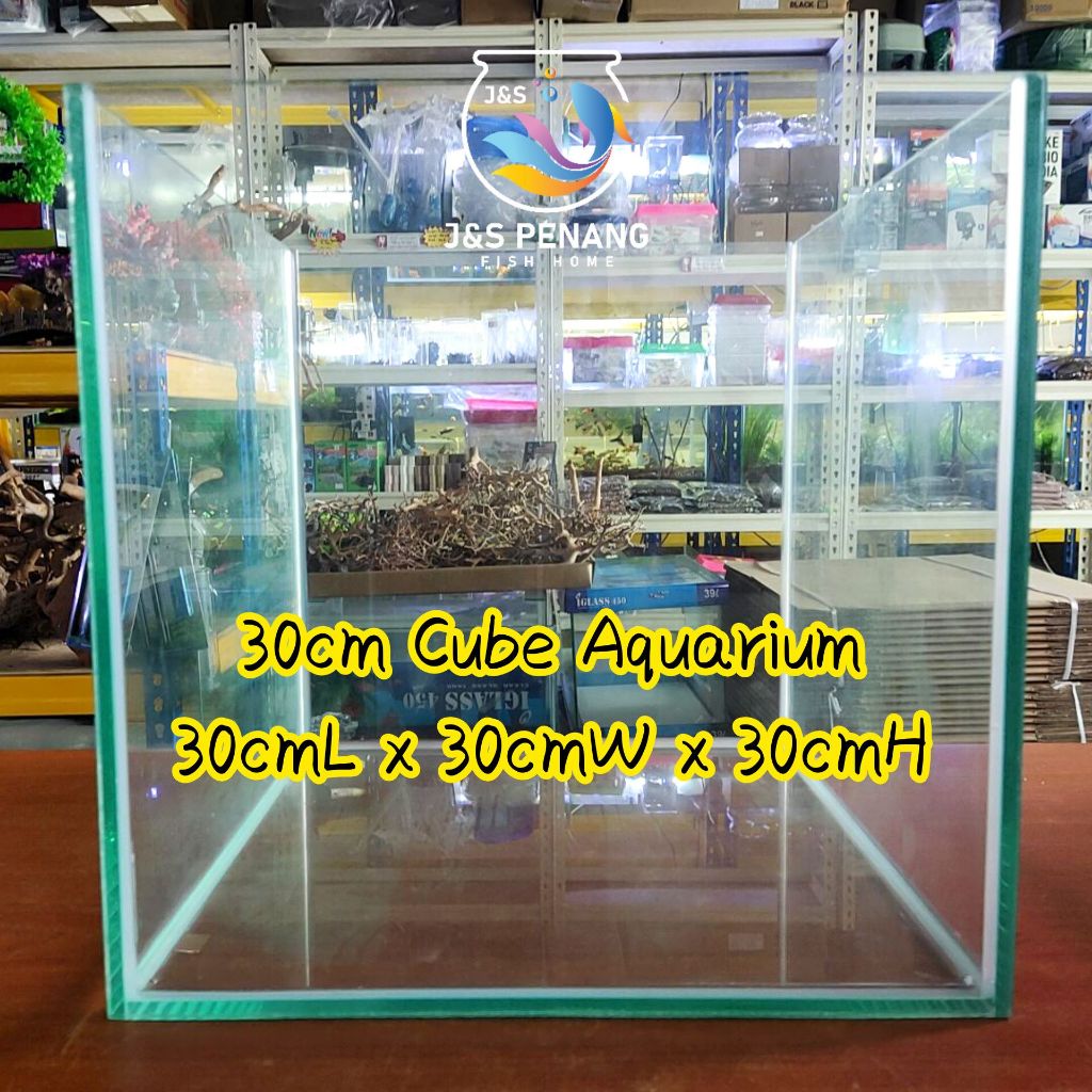 Image showcasing 【Ready Stock】30CM Cube Aquarium/Tank/Office Aquarium (27L) for Guppy ...