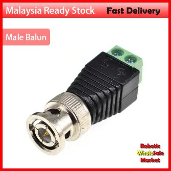 Male Balun Connector Adapter for Coax CAT5 CAT6 CAT7 to CCTV Surveillance Video Camera