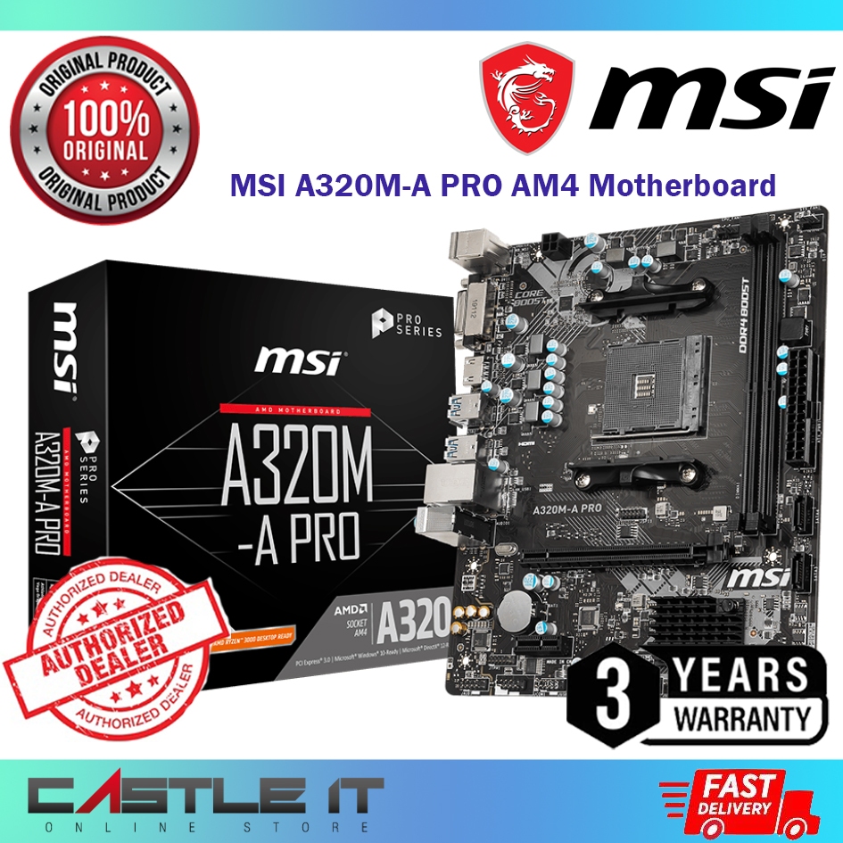 MSI A320MA PRO AM4 Motherboard Ryzen 7 5 3 Mainboard A320 Chipset DDR4