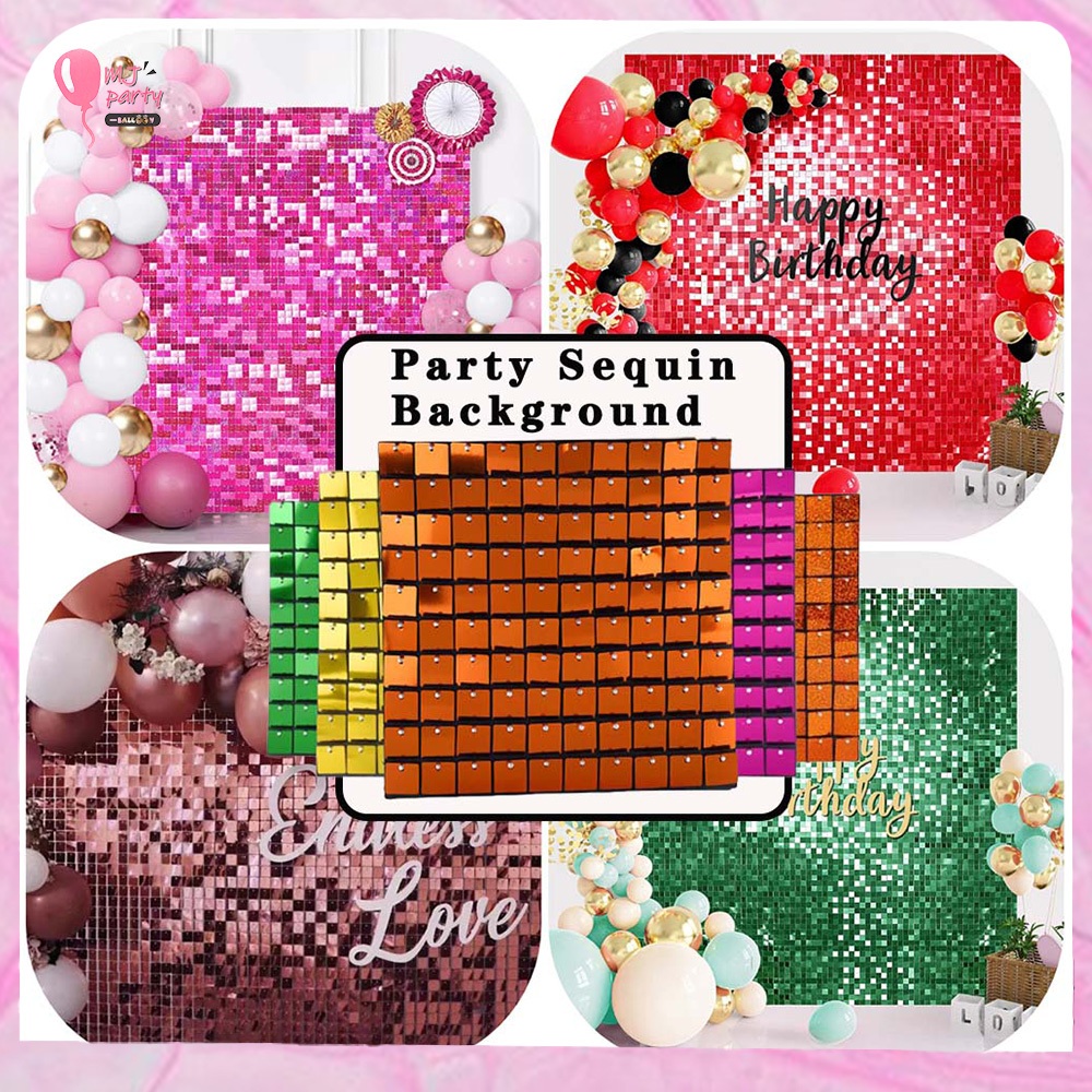 Iridescent Party Sequin Backdrop Glitter Shimmer Square Sequin Panel ...