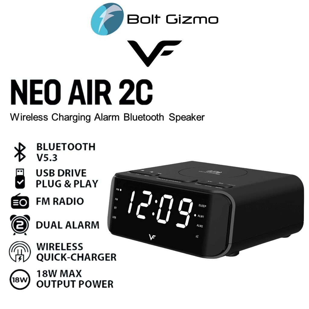 Vinnfier VF Neo Air 2C Wireless Charging Bluetooth 5.3 Speaker with LED