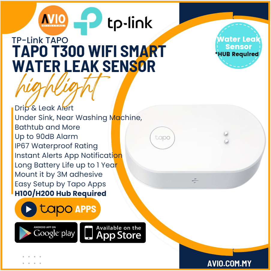 TP-LINK Tplink Wifi Wireless Water Leak Alarm Sensor Drip Leak ...