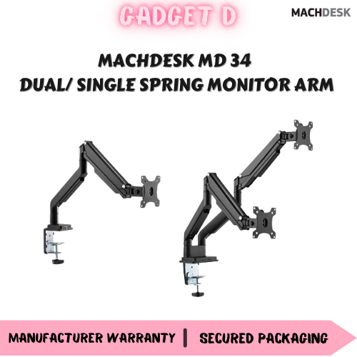 MACHDESK MD 34 DUAL/ SINGLE SPRING MONITOR ARM (READY STOCK) | Shopee ...