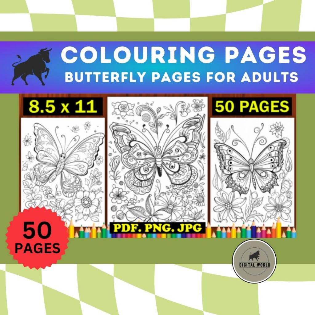 Digital Colouring Book | Butterfly Colouring Pages | Colouring For ...