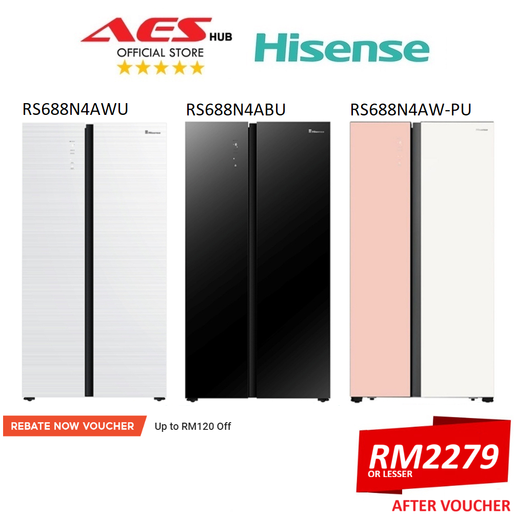Hisense Fridge Side By Sides Refrigerator Inverter 620L Peti Sejuk Side