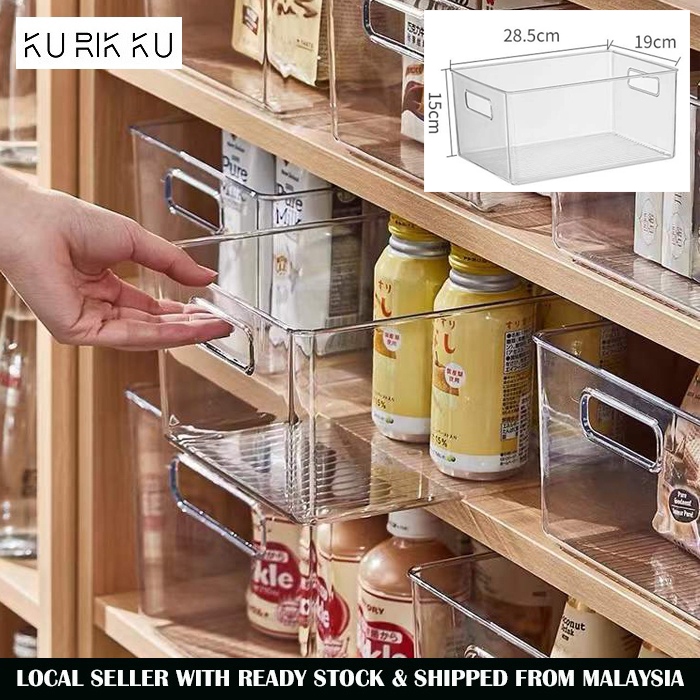 PET Transparent Multi Storage Box Clear Plastic Storage Bin Kitchen