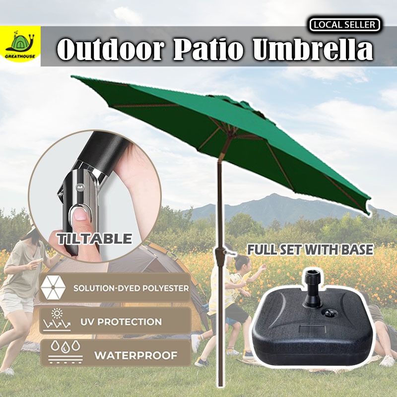 🇲🇾2.7M Outdoor Patio Umbrella Garden Umbrella Hotel Swimming Pool Umbrella Payung Taman with Led