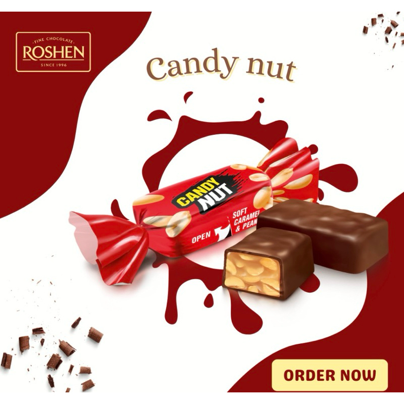 Roshen Candy Nut Soft Caramel With Peanuts Shopee Malaysia