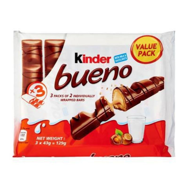 KINDER BUENO CHOCOLATE / KINDER BUENO WHITE (3 X 39G = 117G)(PROMOTION  PRICE)