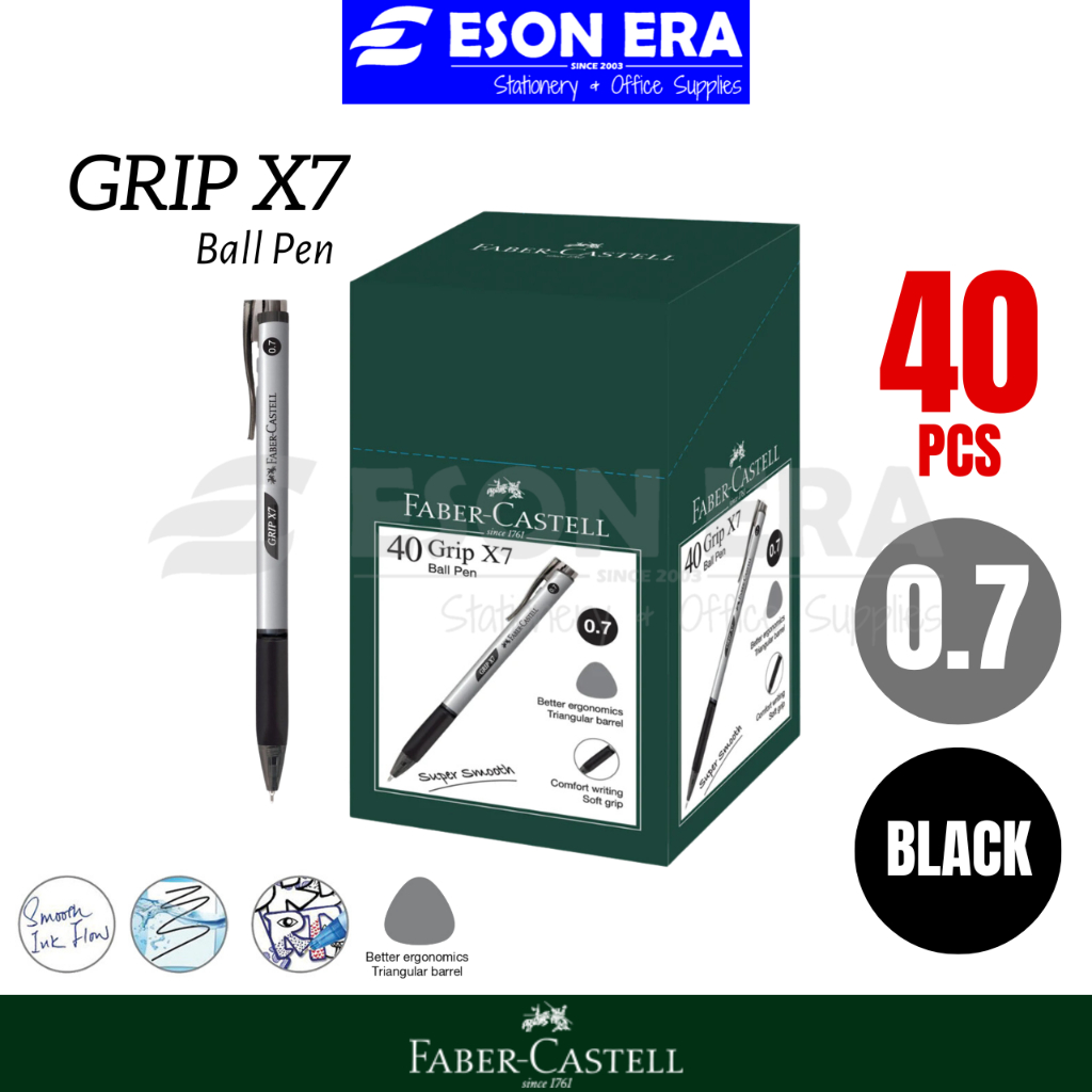 Faber-Castell Grip X Retractable Ball Pen (40pcs/box) X5/X7/X10 Bundle ...