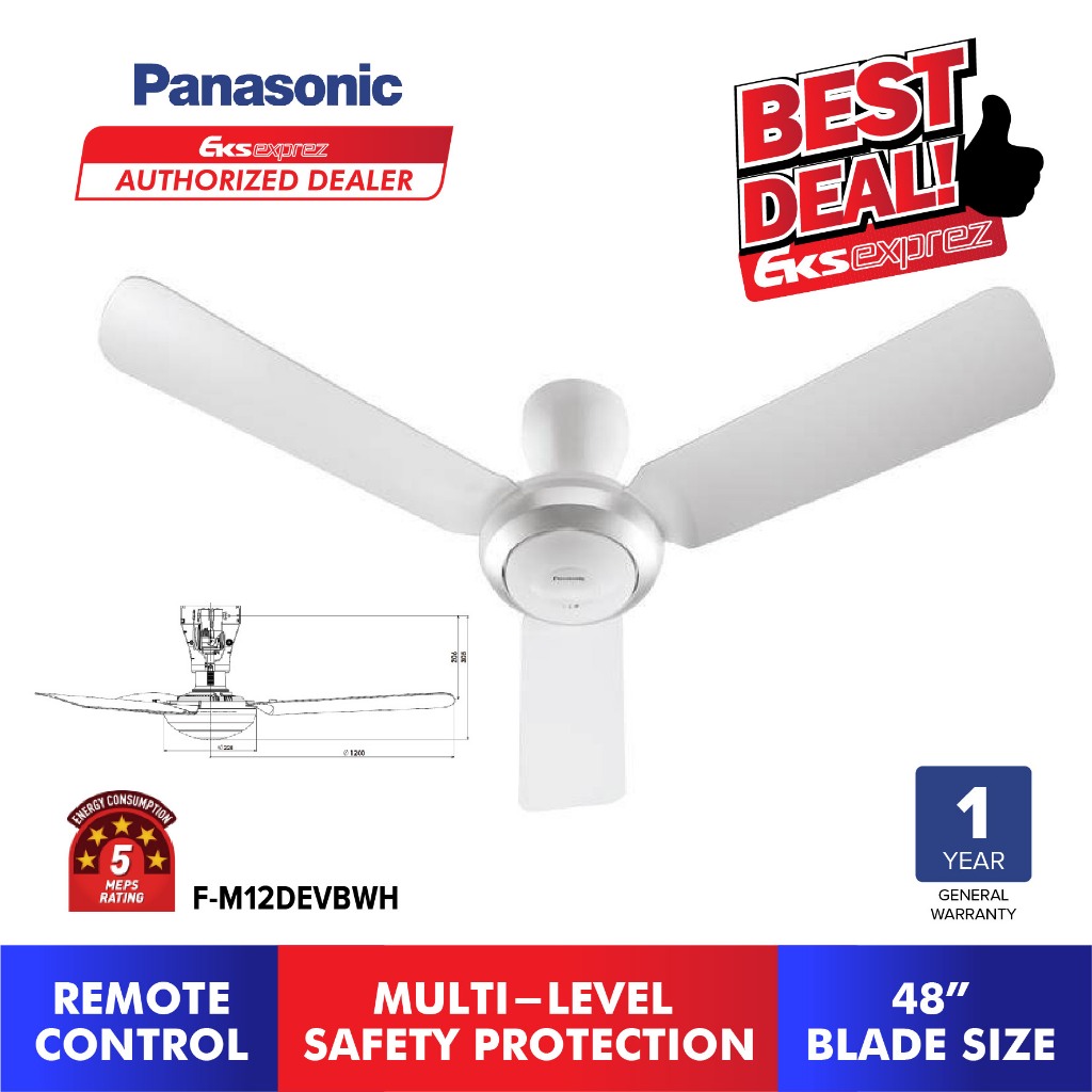 Panasonic Bayu 3 Blade Ceiling Fan 48
