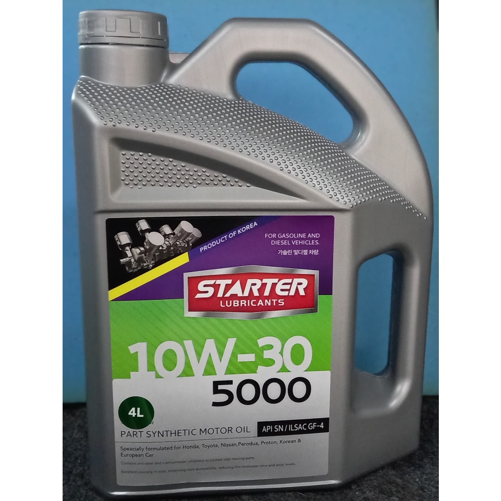 Starter 5000 10w30 4L Made in Korea lubricants Shopee Malaysia