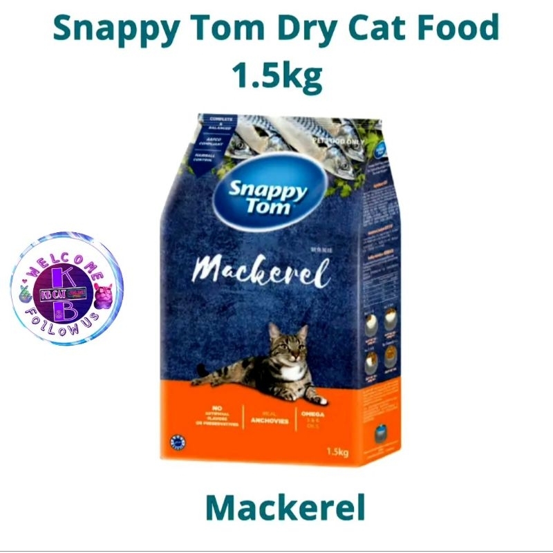 Snappy Tom Mackerel Cat Dry Food 1.5kg ( ORIGINAL PACK ) Shopee
