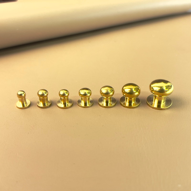 Solid Brass Round Head Monk Head Chicago Screw Button | Shopee Malaysia