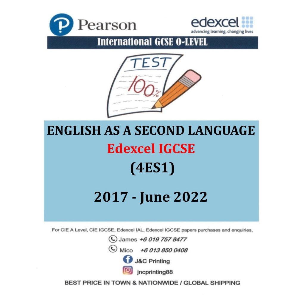 Edexcel Igcse O-Level Past Year Papers English As Second Language 4ES1 ...