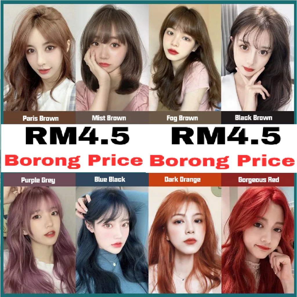 Hair Dye Pewarna Rambut Hair Colouring Silicone Free Amino Acid Long ...