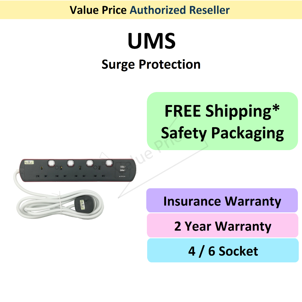 [SIRIM] UMS Power Heavy duty Surge Protector Lightning Surge Arrestor