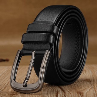 LouisWill Men's Belt Genuine Leather Belt For Jeans Men Fashion Design Belt  Pin Buckle With Leather Strap 120cm Adjustable Length Belt Business Dress  Male Belt