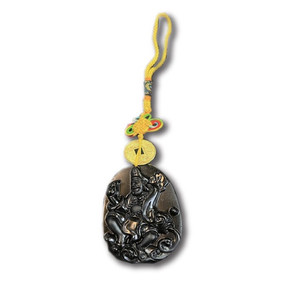 济公活佛牌（黑曜石） 6cm Ji Gong Living Buddha Amulet 天外人师傅开光 Thean Y Nang ...