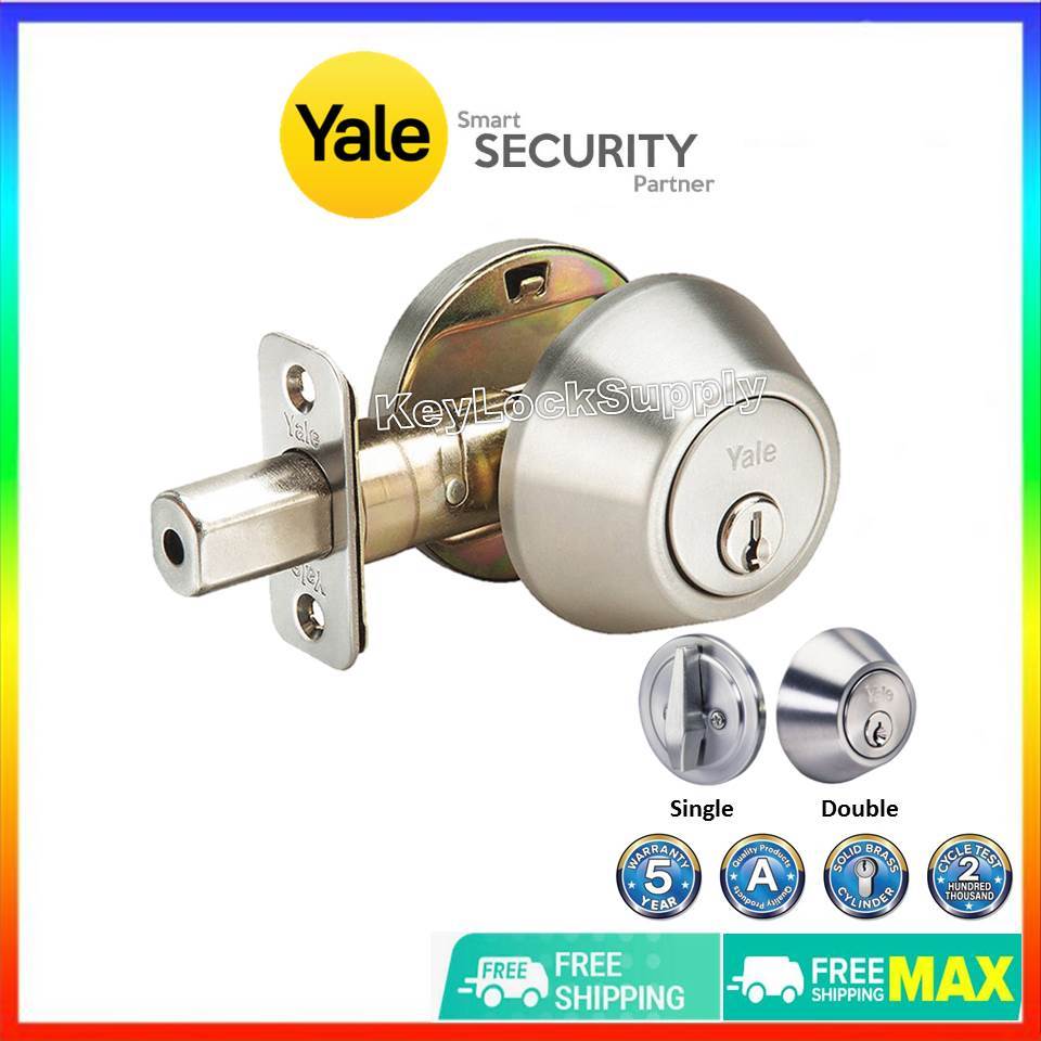 ORIGINAL YALE SINGLE OR DOUBLE DEADBOLT V8111 US32D SUITABLE FOR FIRE
