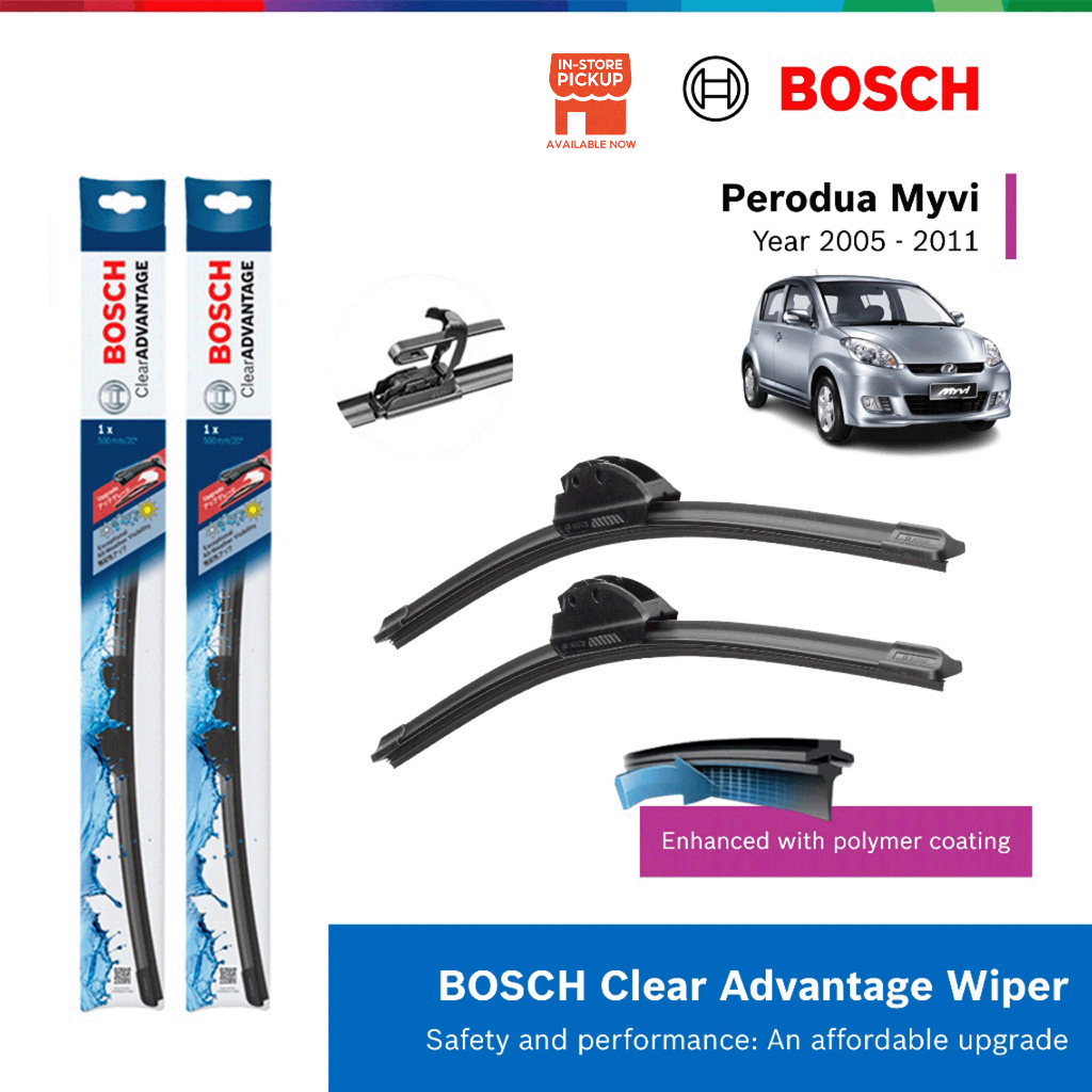 Bosch Clear Advantage U Hook Wiper Set for Perodua Myvi 20