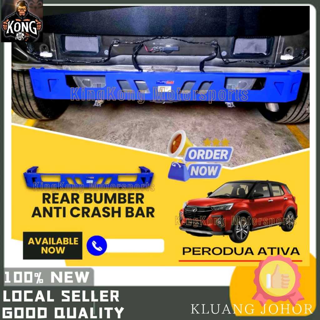 TYPE ONE ATIVA REAR BUMPER ANTI CRASH BAR SAFETY BAR TYPE 1 BESI TAHAN